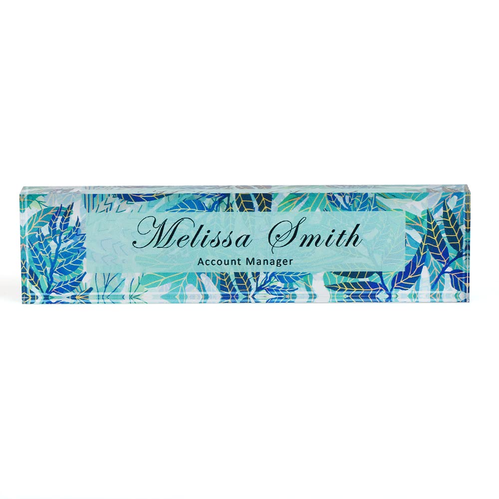 1.2" Thick Silk Printed Acrylic Name Plate Polished Custom Brand Logo Block Colorful Perspex Block Counter Display